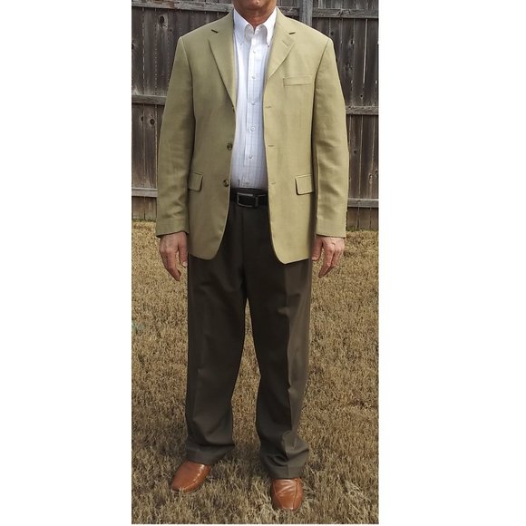 Gianfranco Ruffini Men's Sports Jacket Silk & Worsted Wool Size 39  Tan - Picture 2 of 7